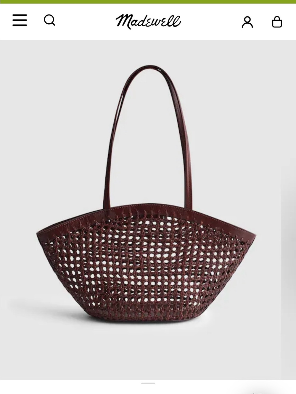 Madewell Dark Brown Woven Leather Tote - Picture 5 of 7